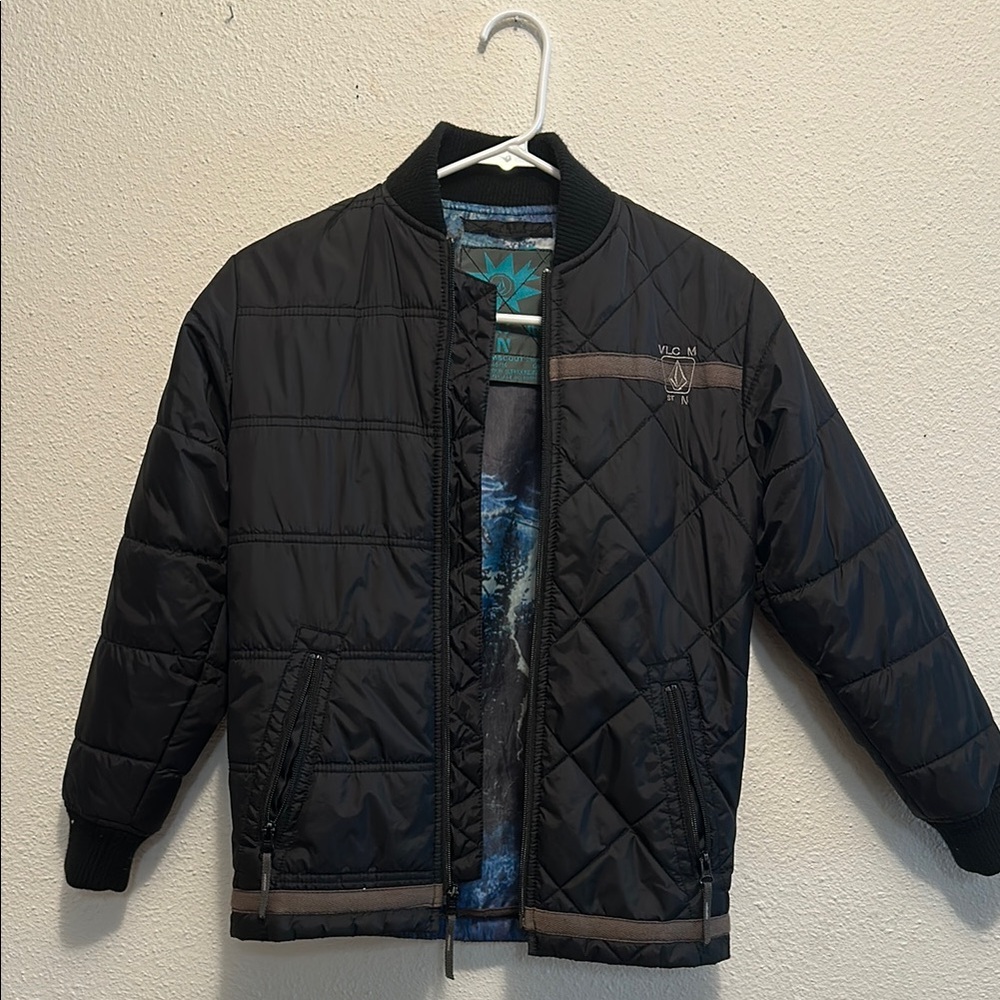 Volcom Black Puffer Jacket Quilted Insulated Casual